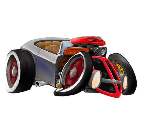 Stylized Illustration Of A Hot-Rod